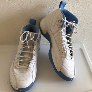Jordan Retro 12 (White/University Blue-Met Slvr